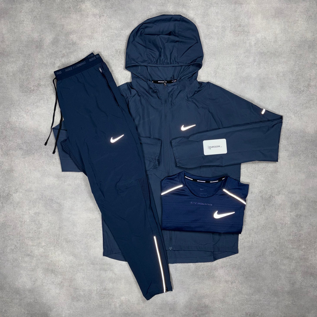 Nike Repel Miler Jacket 3-Piece Phenom Bottom Set Navy