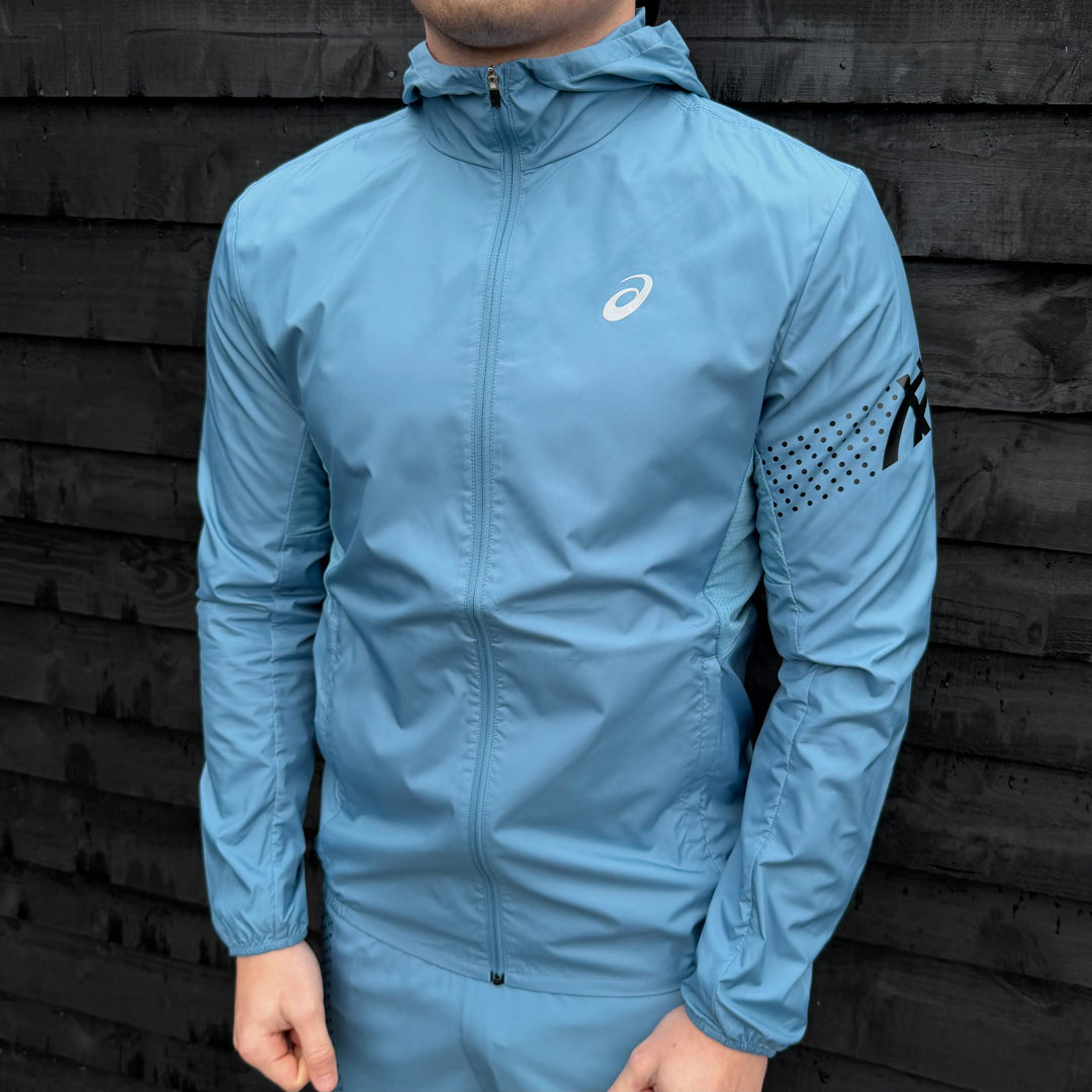 Asics Icon Windrunner Ash Blue & Grey/Black Silver Pants Set