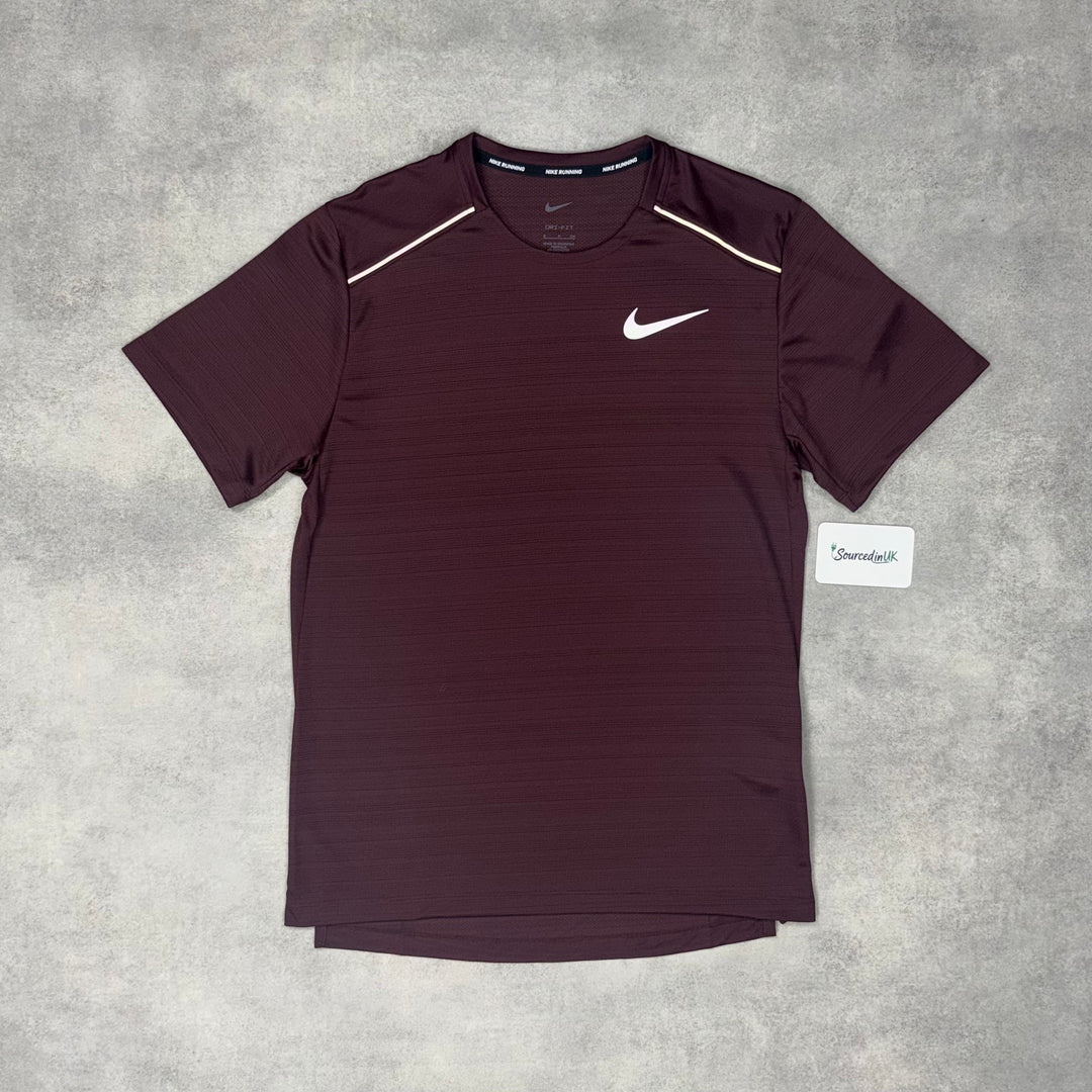 Nike Miler T-Shirt Burgundy