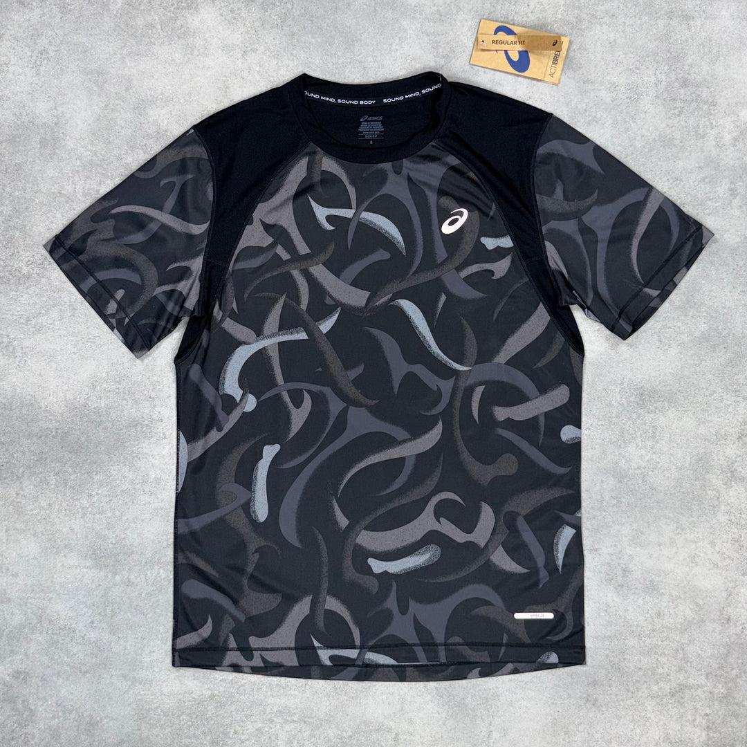 Asics All Over Print T-Shirt - Black