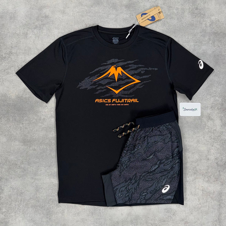 Asics FujiTrail Windrunner Jacket 3-Piece Short Set Orange Truffel