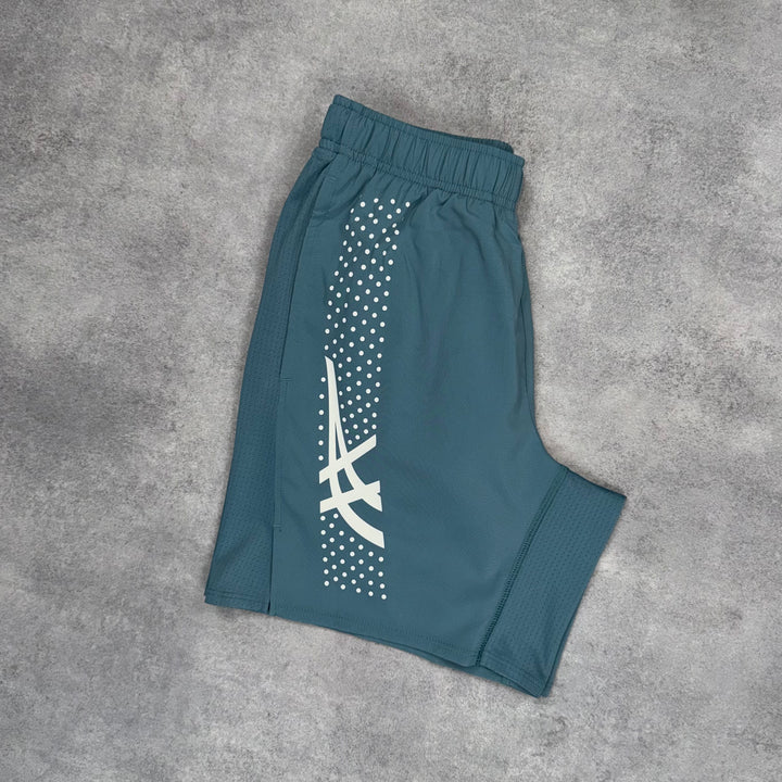 Asics Road Seamless T-Shirt Foggy Teal & Foggy Teal 7” Icon Shorts Set