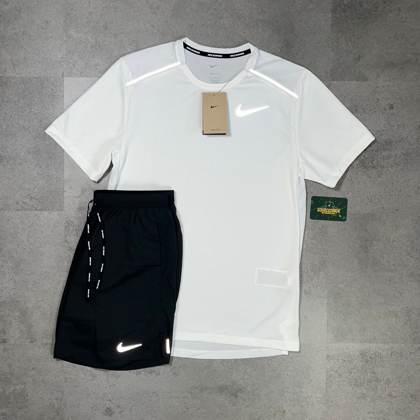 Nike Miler T-Shirt White &  7" Flex Stride Short Set