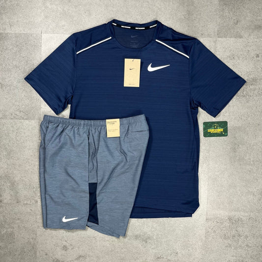 Nike Miler 1.0 T-Shirt Navy 7" Short Set