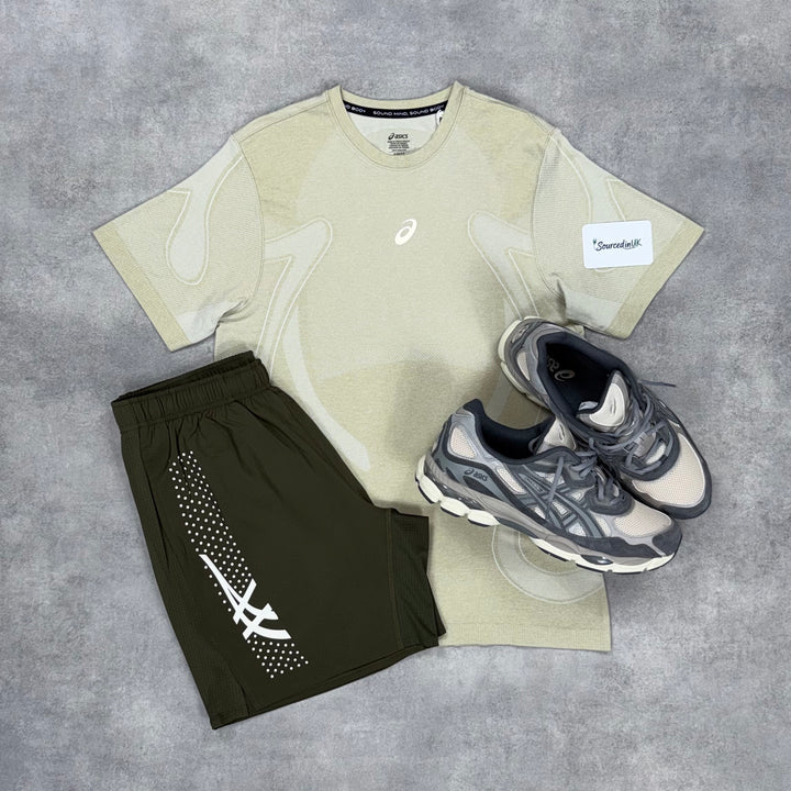 Asics Seamless T-Shirt Gel Nyc Set Cream/Oatmel Obsidian