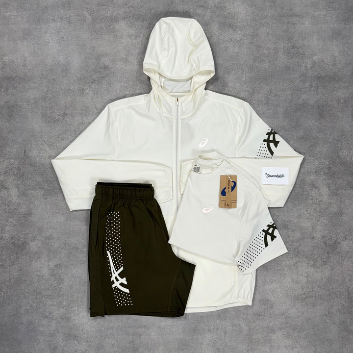Asics Icon Jacket 3-Short Set Cream