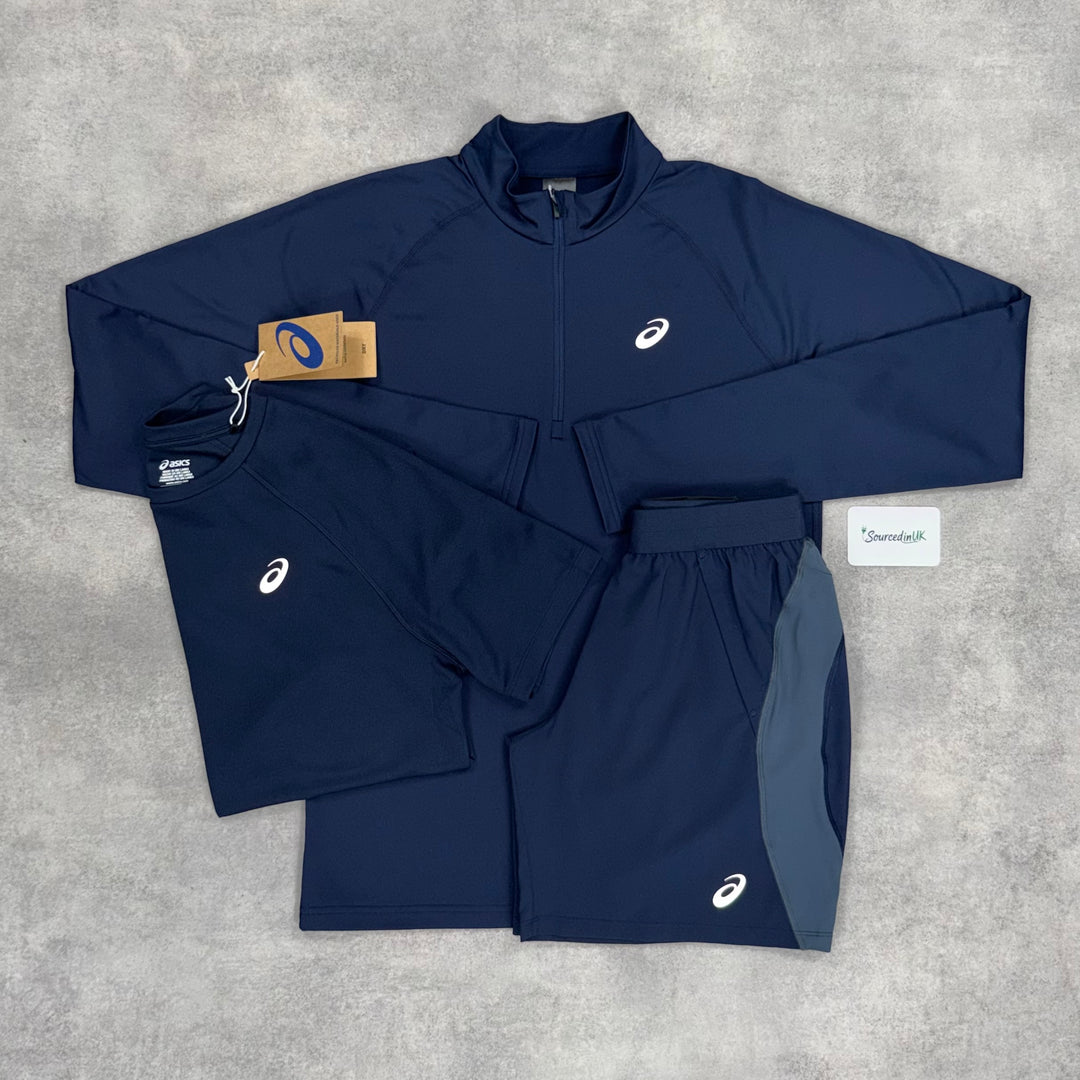 Asics Pacer 1/4 Zip 3-Short Set Midnight