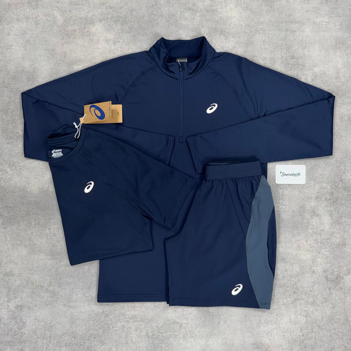 Asics Pacer 1/4 Zip 3-Short Set Midnight