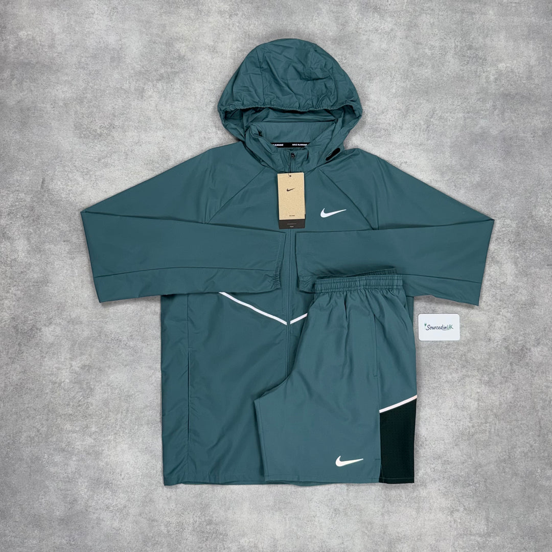 Nike Repel Miler 2.0 Windrunner Jacket 3-Piece 7” Challenger Short Set Mineral Slate