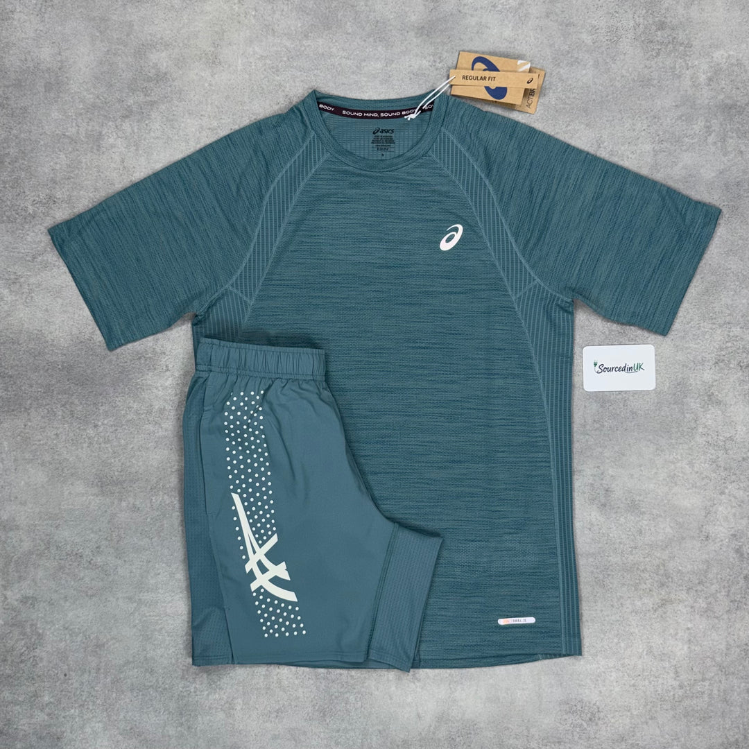 Asics Icon Jacket 3-Piece Short Foggy Teal