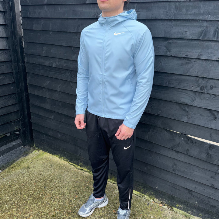 Nike Essentials Windbreaker Jacket Cobalt Blue & Black Phenom Bottoms Set