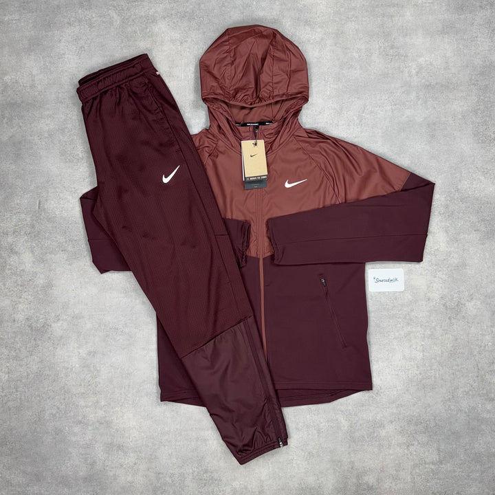 Nike Therma Fit Repel Windrunner Tracksuit Set Burgundy Crush