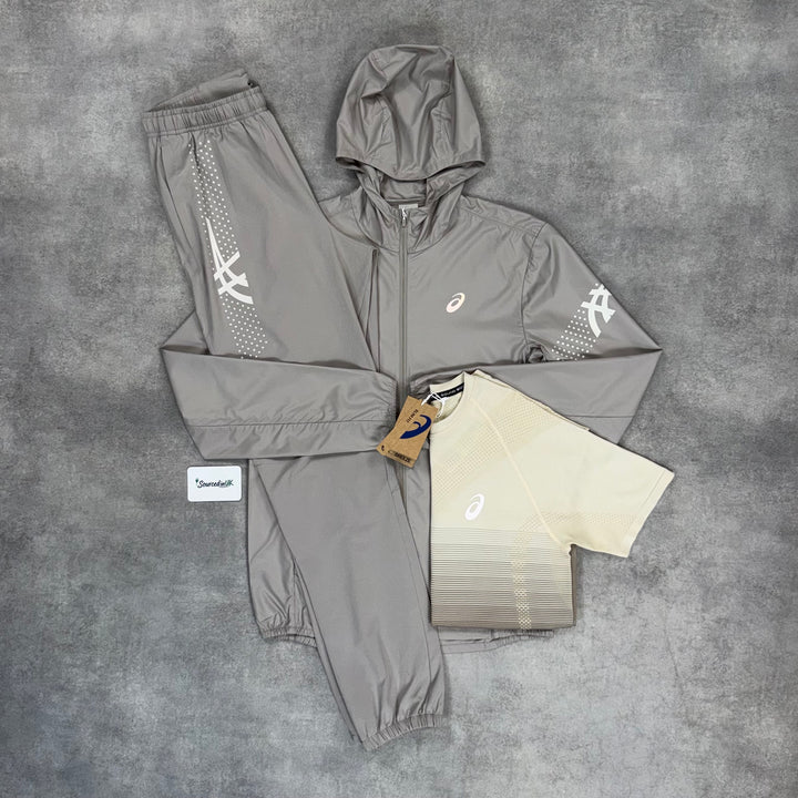 Asics Icon Jacket 3-Piece Pants Set Moonrock