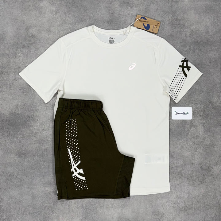 Asics Icon Jacket 3-Short Set Cream