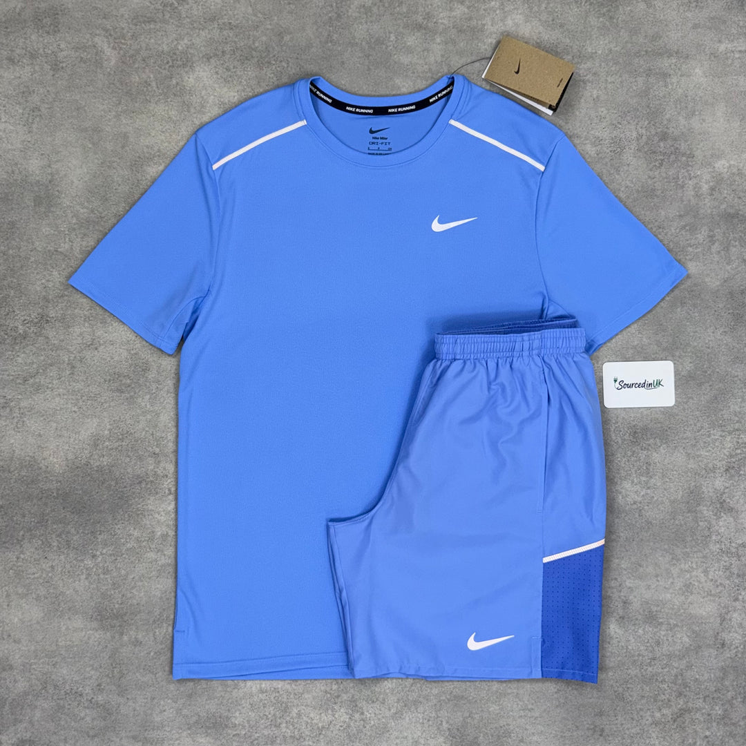 Nike Repel Miler 2.0 Windrunner Jacket 3-Piece 7” Challenger Short Set University Blue