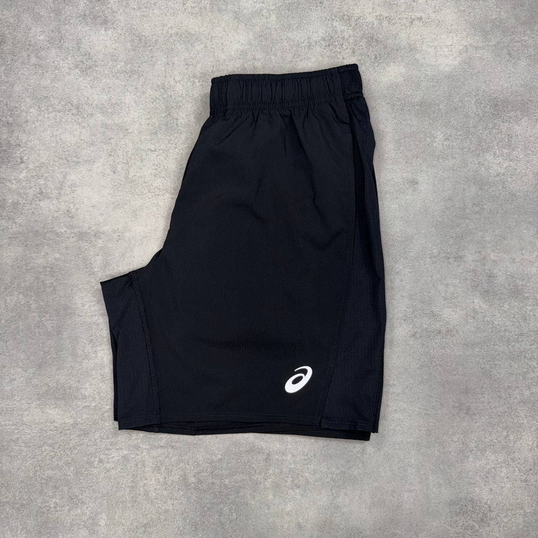 Asics Icon Windrunner Jacket Cream & 7” Black Icon Challenger Short Set