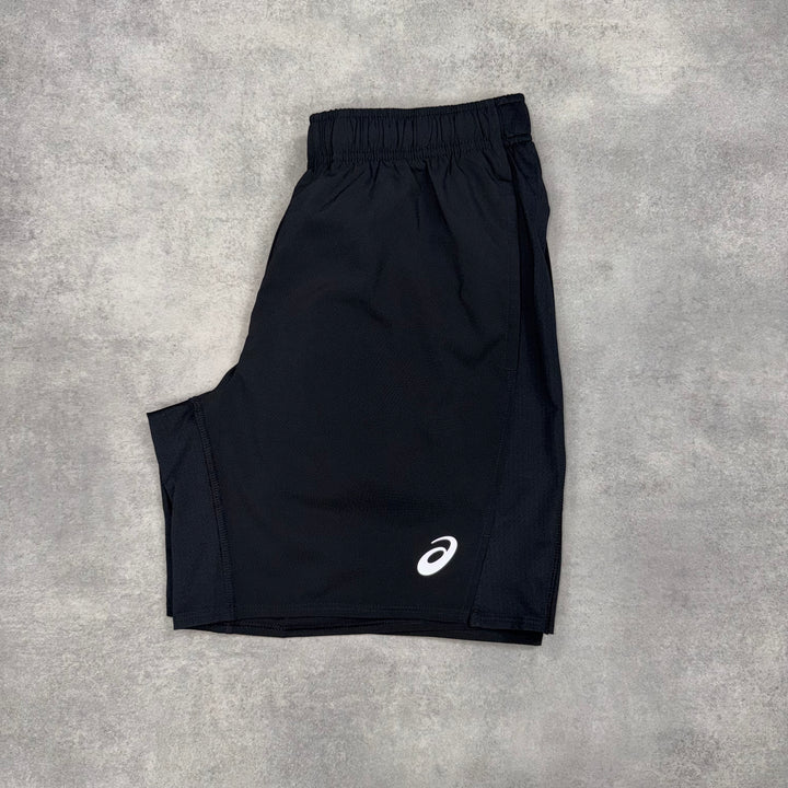 Asics Icon Windrunner Jacket Cream & 7” Black Icon Challenger Short Set