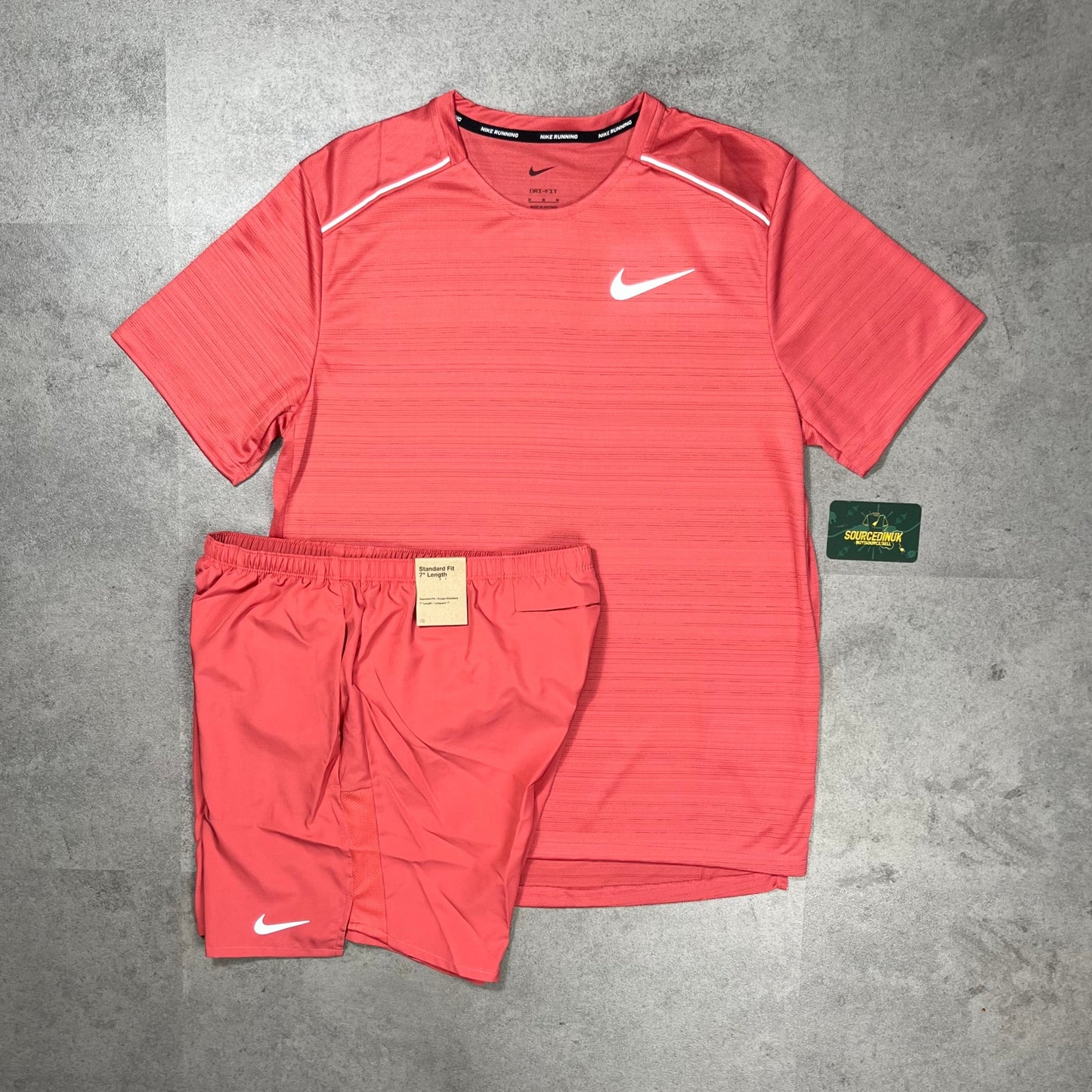 Nike Miler 1.0 T-Shirt Adobe Red & Adobe Red Challenger 7" Short Set