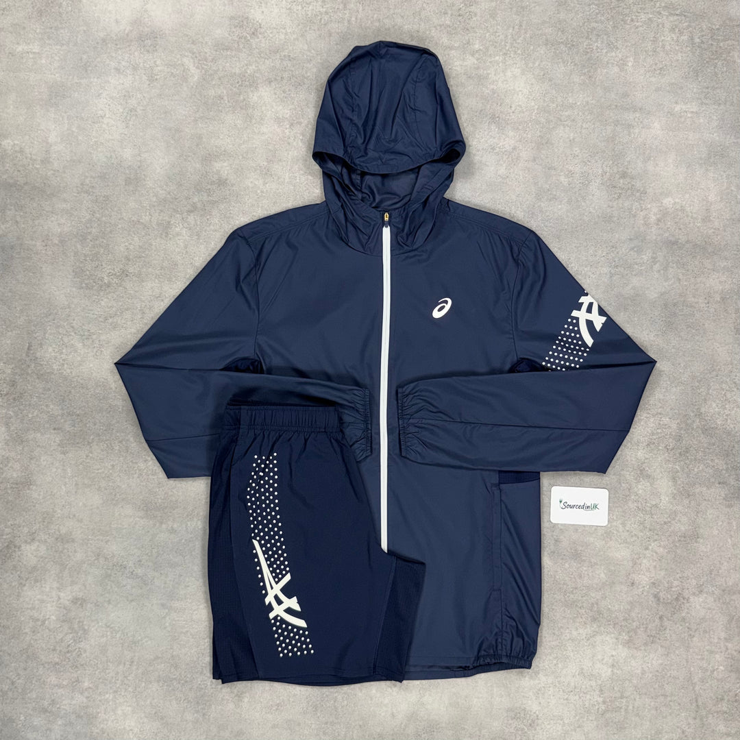 Asics Icon Windrunner Jacket & 7” Icon Challenger Short Set Midnight