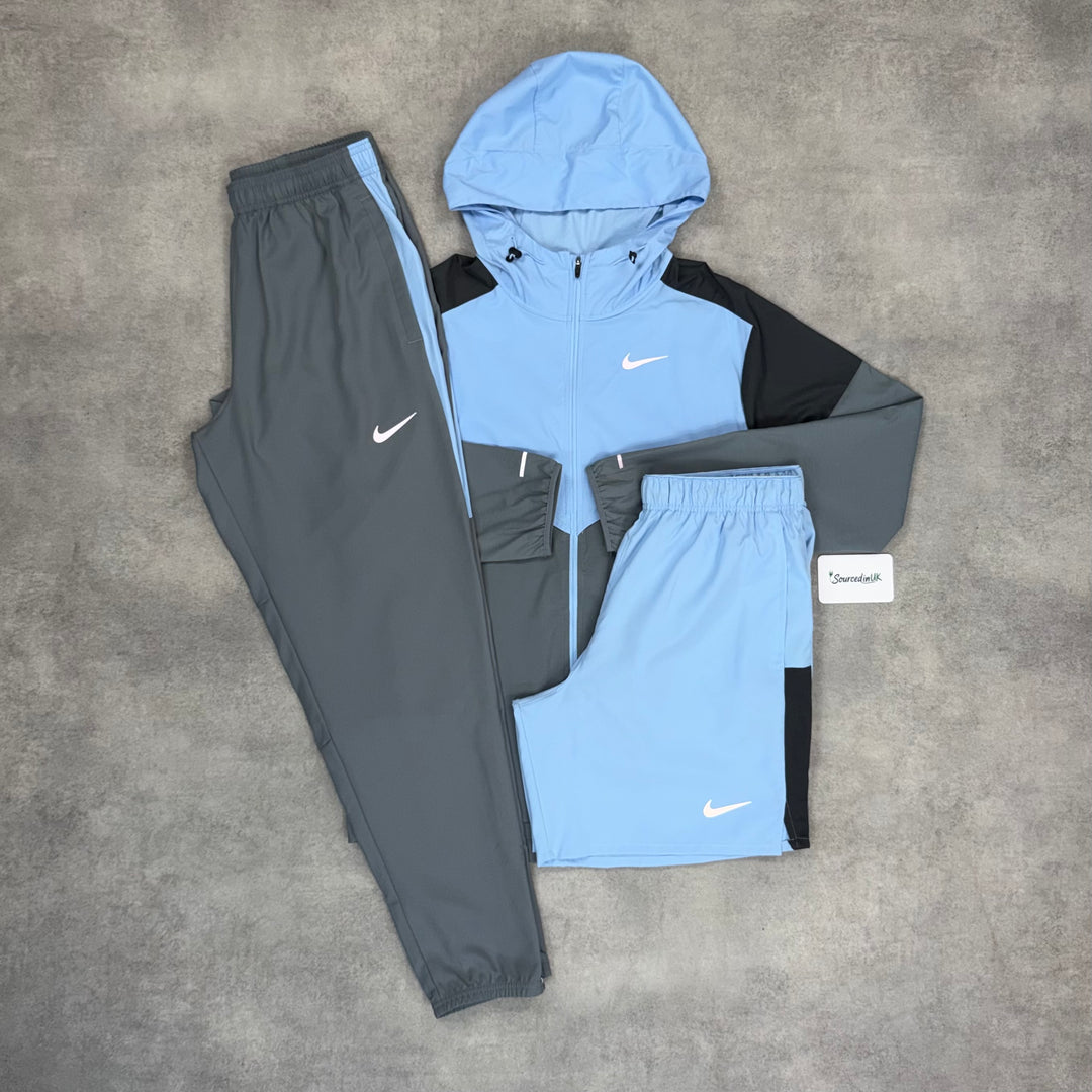 Nike Uv Windrunner Jacket 3-Piece Challenger Bottom Set Physic Blue