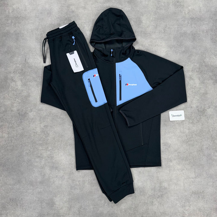 Berghaus Pavey Hoodie Jet Black Jet Black/Blue & Black/Blue Pavey Pants Set