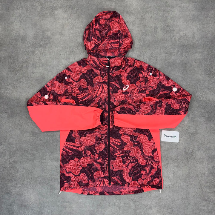 Asics FujiTrail Windrunner Jacket 3-Piece Short Set Hot Red / Hot Pink