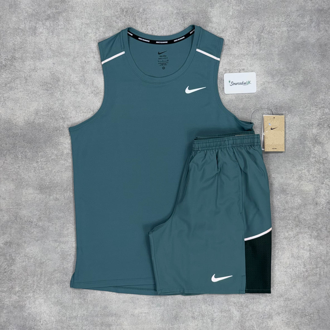 Nike Repel Vest 2.0 Windrunner Jacket 3-Piece 7” Challenger Short Set Mineral Slate