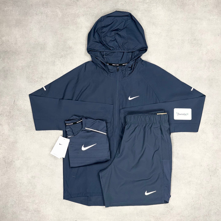 Nike Repel Miler Windrunner Jacket 3-Piece 7” Challenger Short Set Thunder Blue