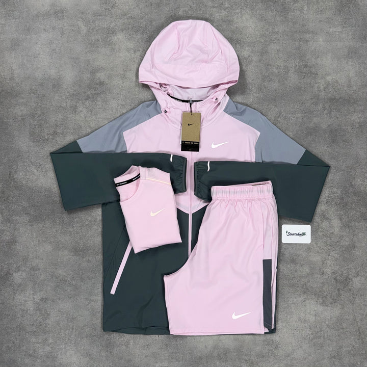 Nike Uv Windrunner Jacket 3-Piece 7” Challenger Short Set Pink Foam
