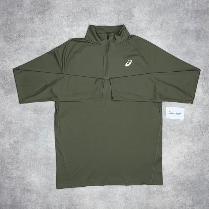 Asics Pacer 1/4 Zip Khaki