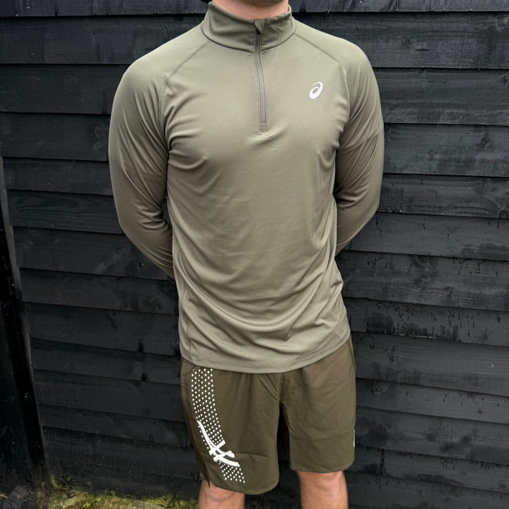 Asics Pacer 1/4 Khaki & Brown Icon 7" Short Set