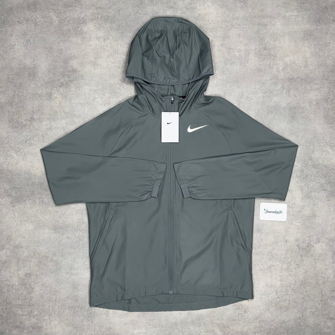 Nike Essentials Windbreaker Jacket Grey & Black Phenom Bottoms Set