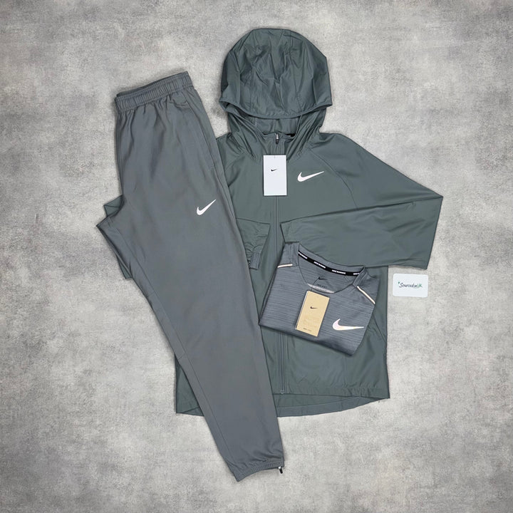 Nike Essentials Windrunner Jacket 3-Piece Woven Pants Set Grey