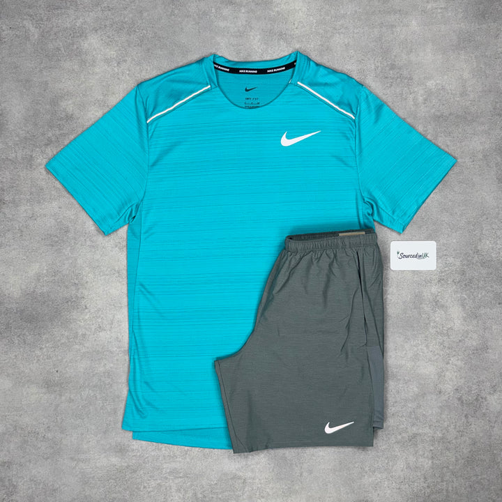 Nike Miler T-Shirt Dusty Cactus & Grey/Black 7" Challenger Short Set
