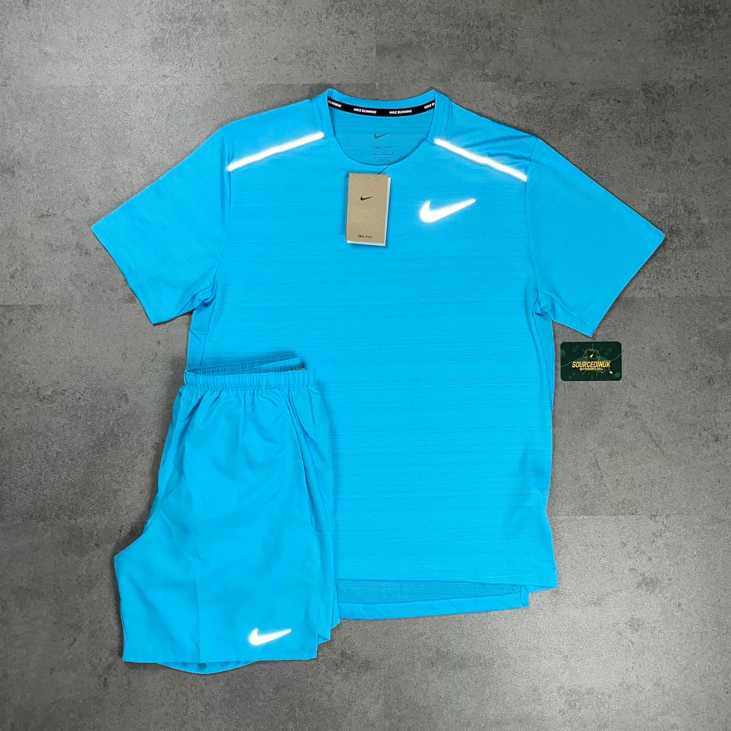 Nike Miler 1.0 T-Shirt Baltic Blue & Baltic Blue Challenger 7" Short Set