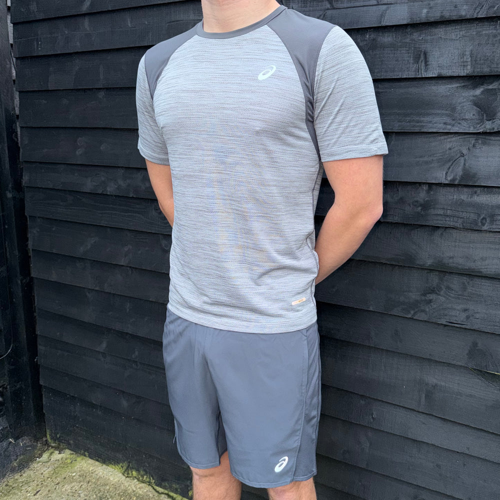 Asics Road T-Shirt & Shorts Set - Grey