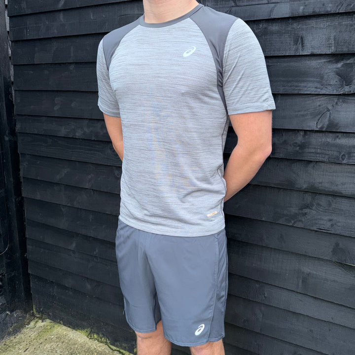 Asics Road T-Shirt Grey & Grey 7” Core Shorts Set