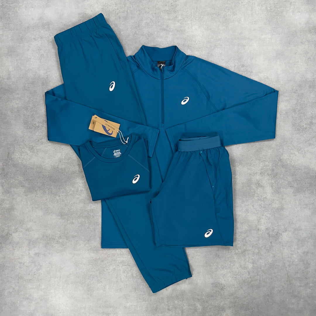Asics Core 1/4 Zip 4-Piece Set Dark Teal