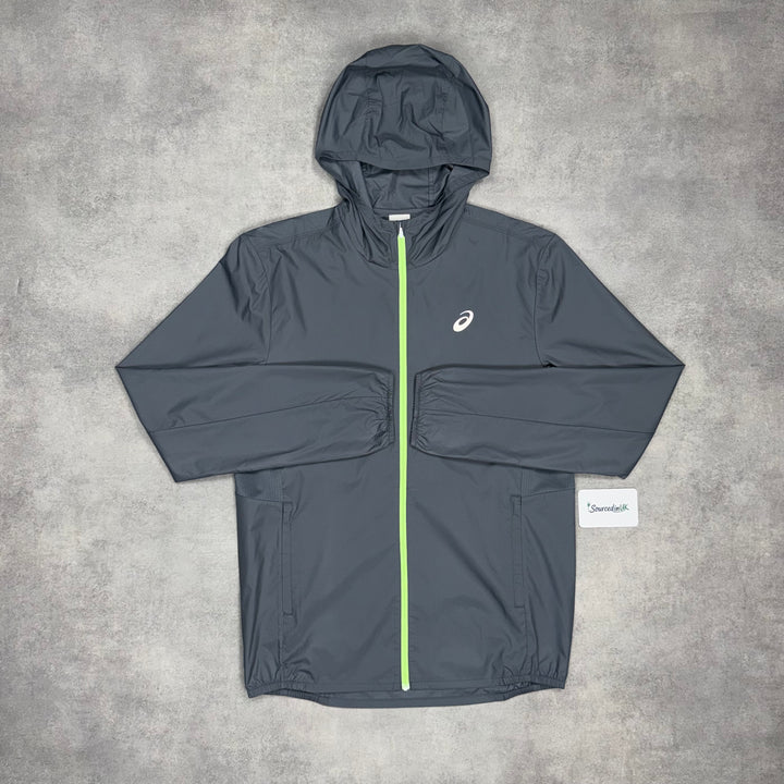 Asics Core Windrunner Jacket Grey/Green & Grey 7” Challenger Short Set