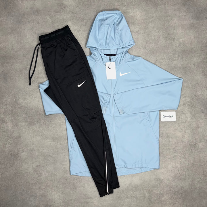 Nike Essentials Windbreaker Jacket Cobalt Blue & Black Phenom Bottoms Set