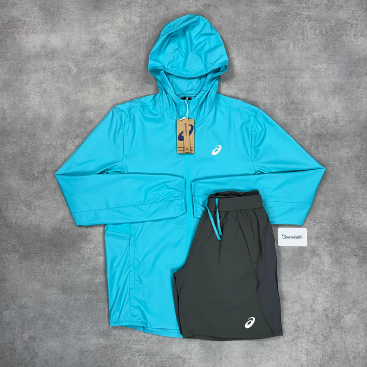 Asics Core Jacket 3-Piece Short Set Energy Aqua