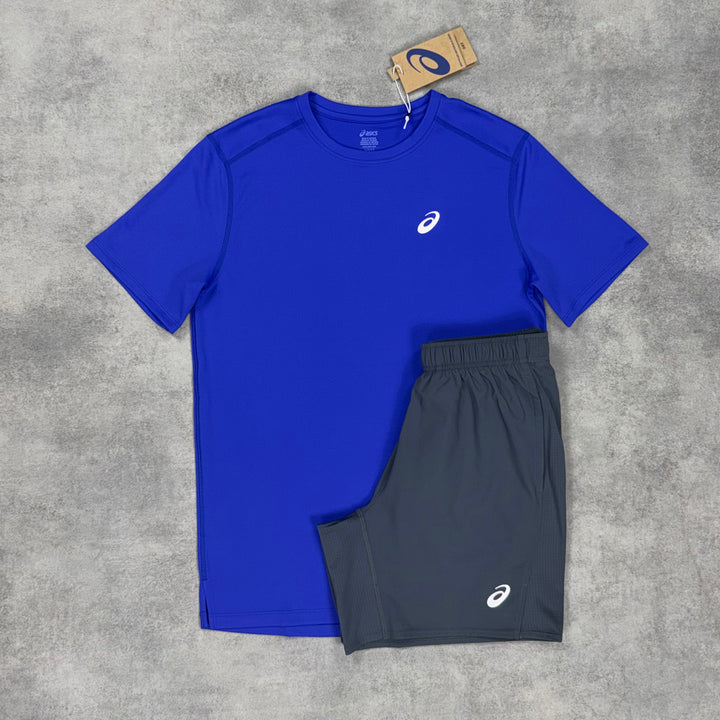 Asics Core T-Shirt Cobalt & Grey/Black 7” Core Shorts Set