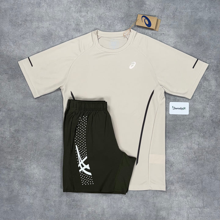 Asics Curve T-Shirt Birch & Brown Icon  7” Shorts Set