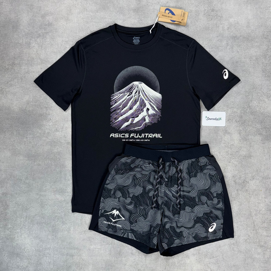 Asics FujiTrail Windrunner Jacket 3-Piece Short Set Black