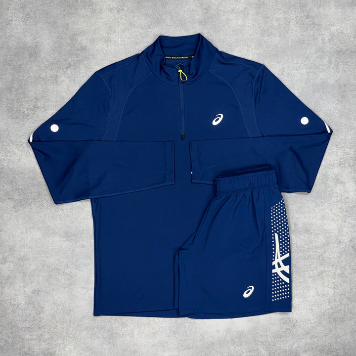 Asics Road 1/4 Blue Expanse & Blue Expanse 7" Challenger Short Set