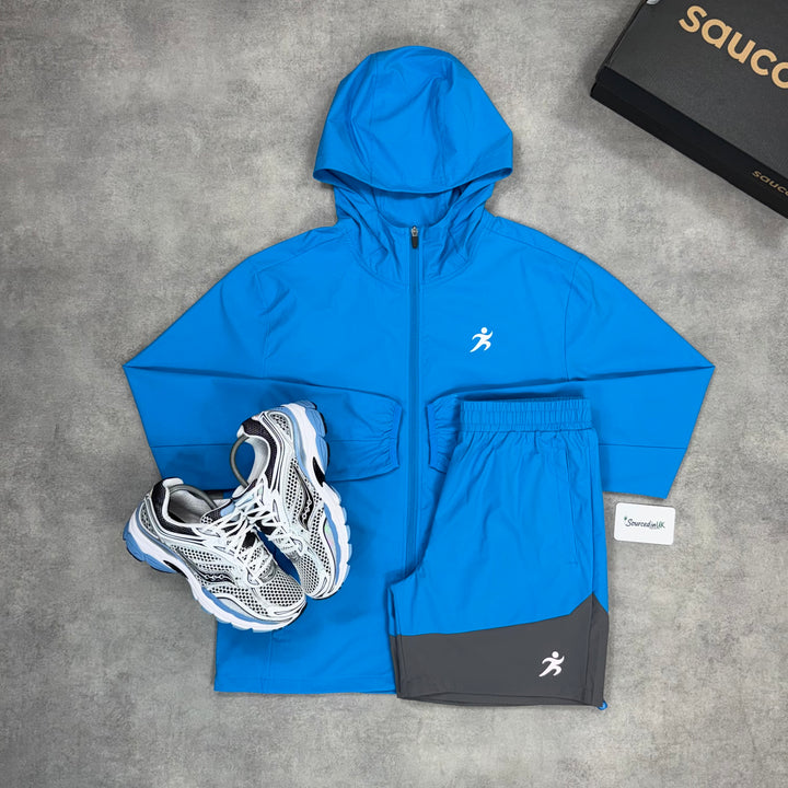 Trivo Core Windrunner Jacket Saucony Pro Grid Omni 9 Set Azure Blue/Blissful Blue