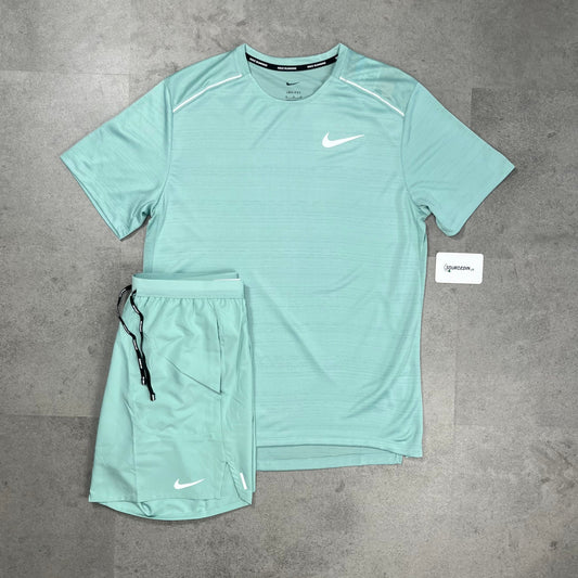 Nike Miler T-Shirt Mineral & 7" Flex Stride Short Set