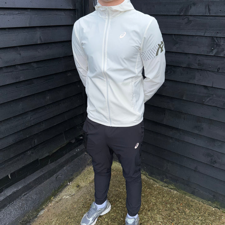 Asics Icon Windrunner Cream & Black Core Bottoms Set