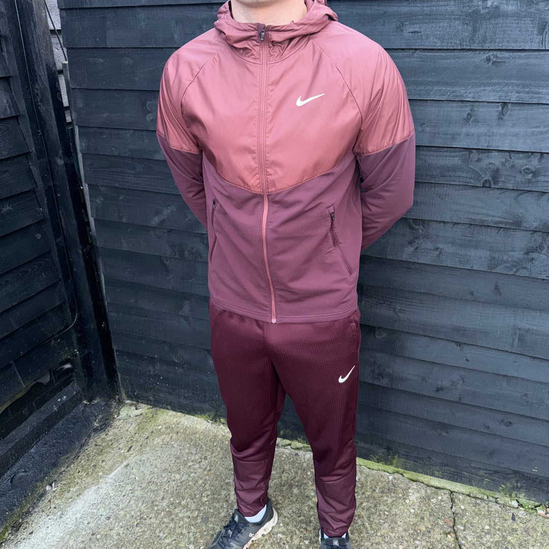 Nike Therma Fit Repel Windrunner Tracksuit Set Burgundy Crush