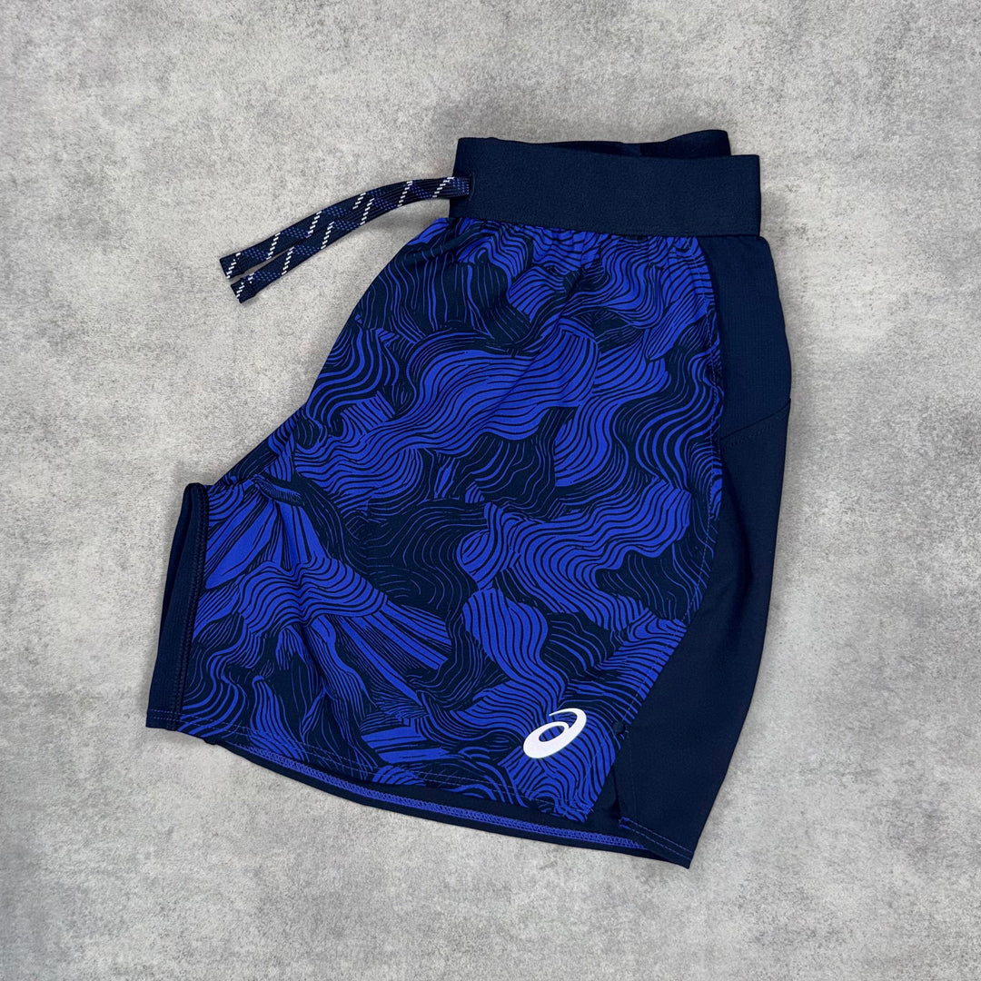 Asics FujiTrail Windrunner Jacket 3-Piece Short Set Navy/White